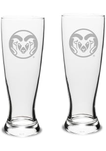 Colorado State Rams Hand Etched Crystal 23oz Set Pilsner Glass