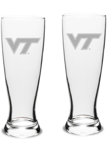 Virginia Tech Hokies Hand Etched Crystal 23oz Set Pilsner Glass