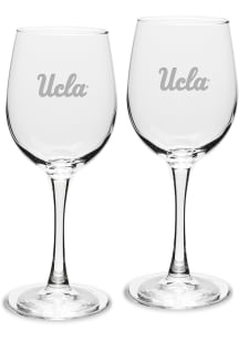 UCLA Bruins Hand Etched Crystal 12oz Set Wine Glass