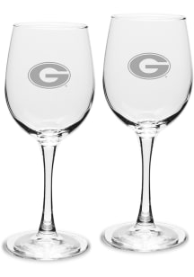 Georgia Bulldogs Hand Etched Crystal 12oz Set Wine Glass