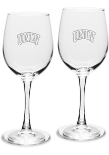 UNLV Runnin Rebels Hand Etched Crystal 12oz Set Wine Glass