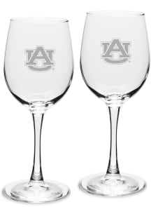 Auburn Tigers Hand Etched Crystal 12oz Set Wine Glass