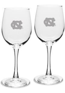North Carolina Tar Heels Hand Etched Crystal 12oz Set Wine Glass