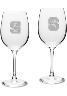 NC State Wolfpack Hand Etched Crystal 16oz Set Wine Glass