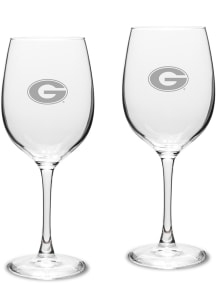 Georgia Bulldogs Hand Etched Crystal 16oz Set Wine Glass