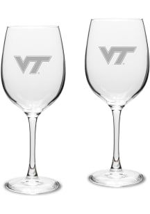 Virginia Tech Hokies Hand Etched Crystal 16oz Set Wine Glass