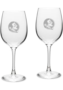 Florida State Seminoles Hand Etched Crystal 16oz Set Wine Glass