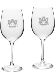 Auburn Tigers Hand Etched Crystal 16oz Set Wine Glass