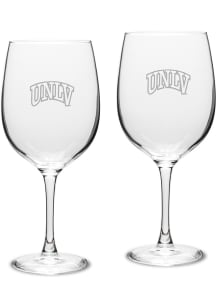 UNLV Runnin Rebels Hand Etched Crystal 19oz Set Wine Glass