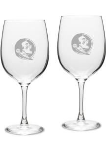Florida State Seminoles Hand Etched Crystal 19oz Set Wine Glass