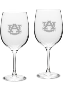 Auburn Tigers Hand Etched Crystal 19oz Set Wine Glass