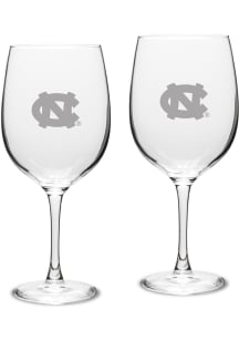 North Carolina Tar Heels Hand Etched Crystal 19oz Set Wine Glass
