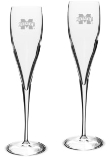 Mississippi State Bulldogs Hand Etched Crystal 6oz Toasting Set Wine Glass