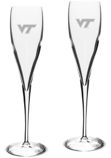 Virginia Tech Hokies Hand Etched Crystal 6oz Toasting Set Wine Glass