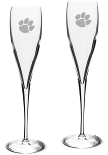 Clemson Tigers Hand Etched Crystal 6oz Toasting Set Wine Glass