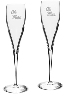 Ole Miss Rebels Hand Etched Crystal 6oz Toasting Set Wine Glass