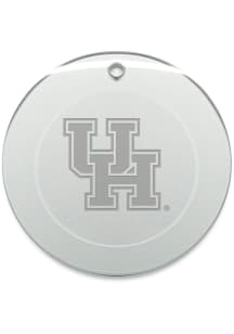Houston Cougars Hand Etched Crystal Round Ornament