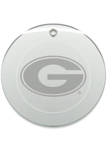Georgia Bulldogs Hand Etched Crystal Round Ornament