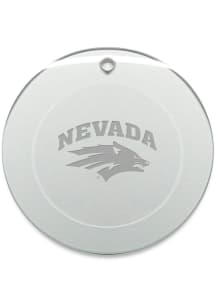 Nevada Wolf Pack Hand Etched Crystal Round Ornament