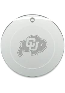 Colorado Buffaloes Hand Etched Crystal Round Ornament