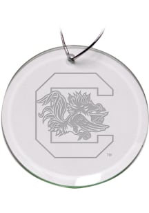 South Carolina Gamecocks Hand Etched Crystal Round Ornament