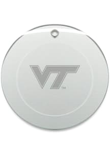 Virginia Tech Hokies Hand Etched Crystal Round Ornament