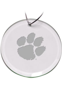 Clemson Tigers Hand Etched Crystal Round Ornament