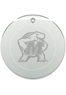 Maryland Terrapins Hand Etched Crystal Round Ornament