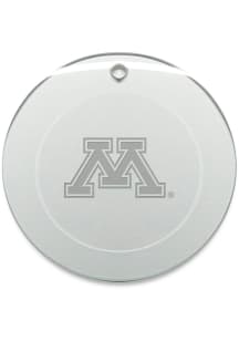 Minnesota Golden Gophers Hand Etched Crystal Round Ornament