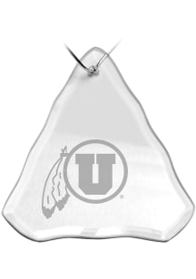 Utah Utes Hand Etched Crystal Ornament
