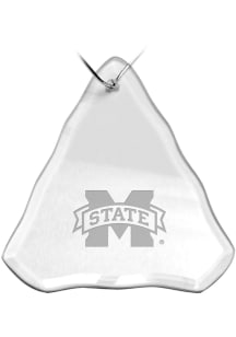 Mississippi State Bulldogs Hand Etched Crystal Ornament
