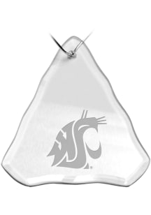 Washington State Cougars Hand Etched Crystal Ornament
