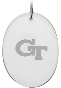GA Tech Yellow Jackets Hand Etched Crystal Oval Ornament