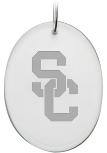 USC Trojans Hand Etched Crystal Oval Ornament