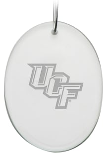 UCF Knights Hand Etched Crystal Oval Ornament