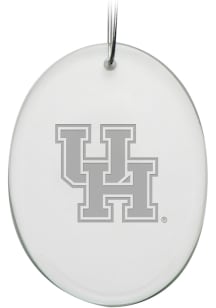 Houston Cougars Hand Etched Crystal Oval Ornament