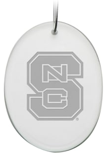 NC State Wolfpack Hand Etched Crystal Oval Ornament