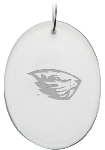 Oregon State Beavers Hand Etched Crystal Oval Ornament