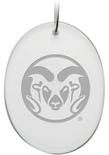 Colorado State Rams Hand Etched Crystal Oval Ornament
