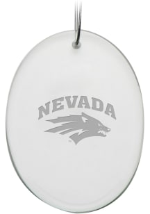 Nevada Wolf Pack Hand Etched Crystal Oval Ornament
