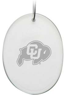 Colorado Buffaloes Hand Etched Crystal Oval Ornament