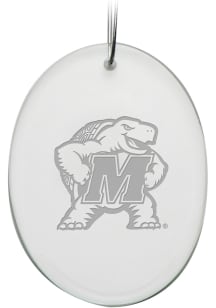 Maryland Terrapins Hand Etched Crystal Oval Ornament