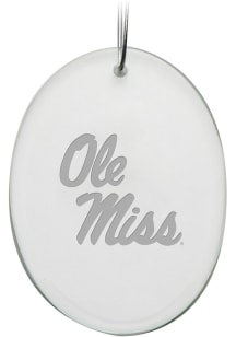 Ole Miss Rebels Hand Etched Crystal Oval Ornament