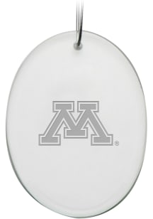 Minnesota Golden Gophers Hand Etched Crystal Oval Ornament