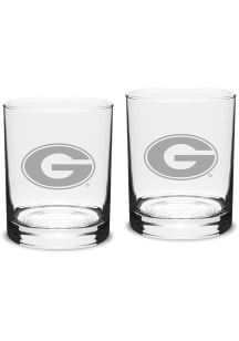 Georgia Bulldogs Hand Etched Crystal 14oz Double Old Fashioned Set Rock Glass