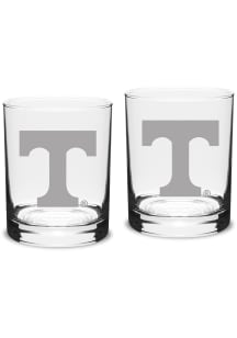 Tennessee Volunteers Hand Etched Crystal 14oz Double Old Fashioned Set Rock Glass