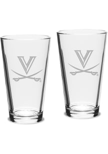 Virginia Cavaliers Hand Etched Crystal 16oz Pub Set Pint Glass