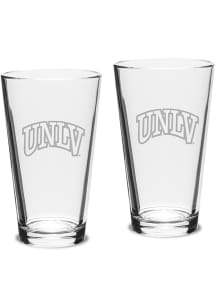 UNLV Runnin Rebels Hand Etched Crystal 16oz Pub Set Pint Glass