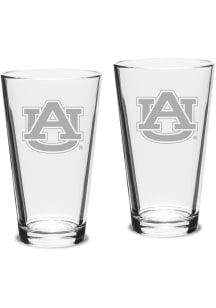 Auburn Tigers Hand Etched Crystal 16oz Pub Set Pint Glass
