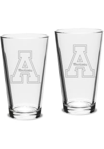 Appalachian State Mountaineers Hand Etched Crystal Set of 2 16oz Pub Pint Glass